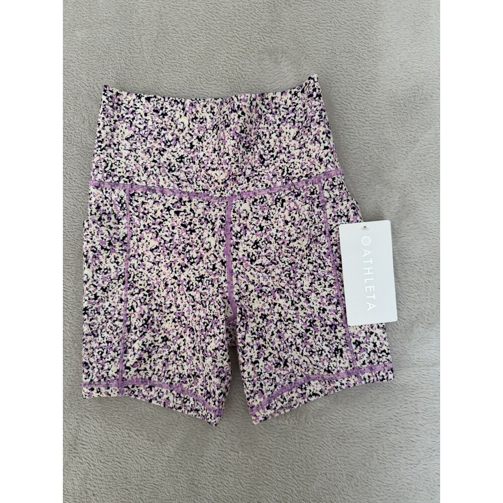 Athleta Salutation Stash High Rise 5" Short Orchid Floral Size XXSmall NEW